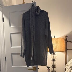 Elegant Gray Midi Sweater Dress